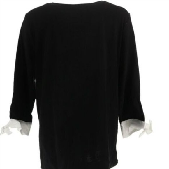 NWT BROOKE SHIELDS TIMELESS‎ 3/4 SLV HI-LOW TOP MEDIUM - Picture 5 of 11